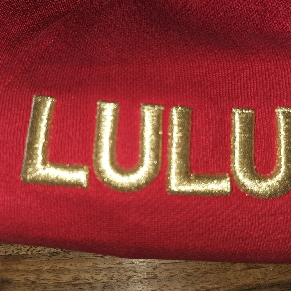 Lululemon Rare New Year Oversized Scuba Sweatshirt Dark Red W Gold. Athletica - Picture 9 of 9